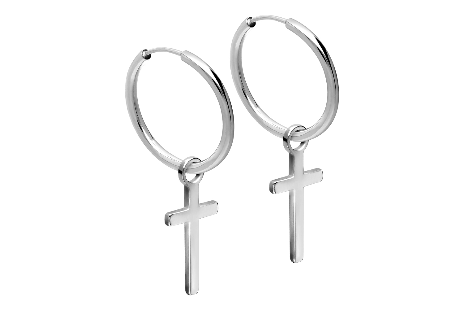 Chirurgenstahl Ohrclicker Creolen KREUZ von Piercingline